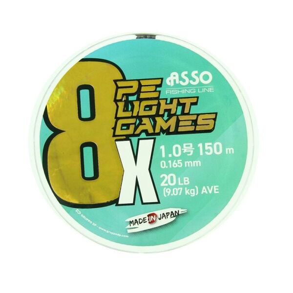 Asso 8X Light Games PE 8 Örgü Spin İp Misina 150mt Moss Green
