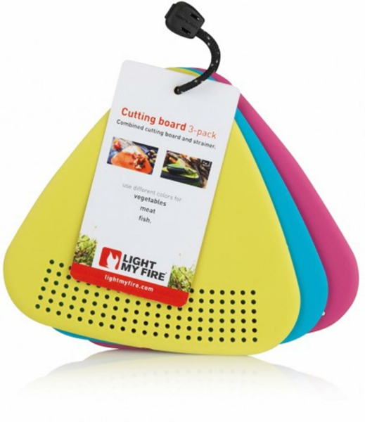 Light My Fire Cuttingboard 3lü Delikli Kesme Tahtası Turkuaz-Fuşya-Sarı