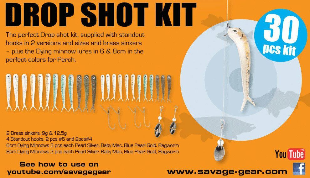 Savage Gear Dying Minnow Drop Shot Pro Pack Kit 30 Adet NL Silikon Yem
