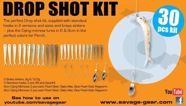 Savage Gear Dying Minnow Drop Shot Pro Pack Kit 30 Adet NL Silikon Yem