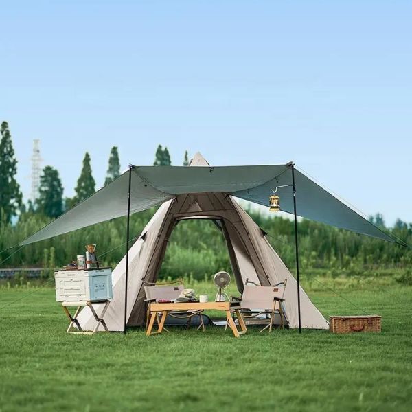 Naturehike Glamping 4 Kişilik Çift Katmanlı Otomatik Kurulum Piramid Çadır