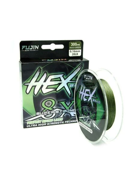 Fujin Hex Braid x8 Moss Green PE İp Olta Misinası 300 mt Moss Green - 0,20 mm