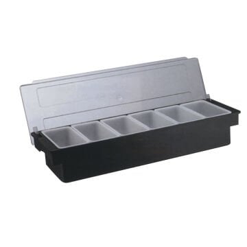 BRD-H10314 Altılı Polikarbon Kapaklı Bar Konteyner - 50 x 16 x 9 cm