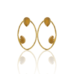 E38 22k Gold Plated Women's Earring - 100% Handcrafted Special Design