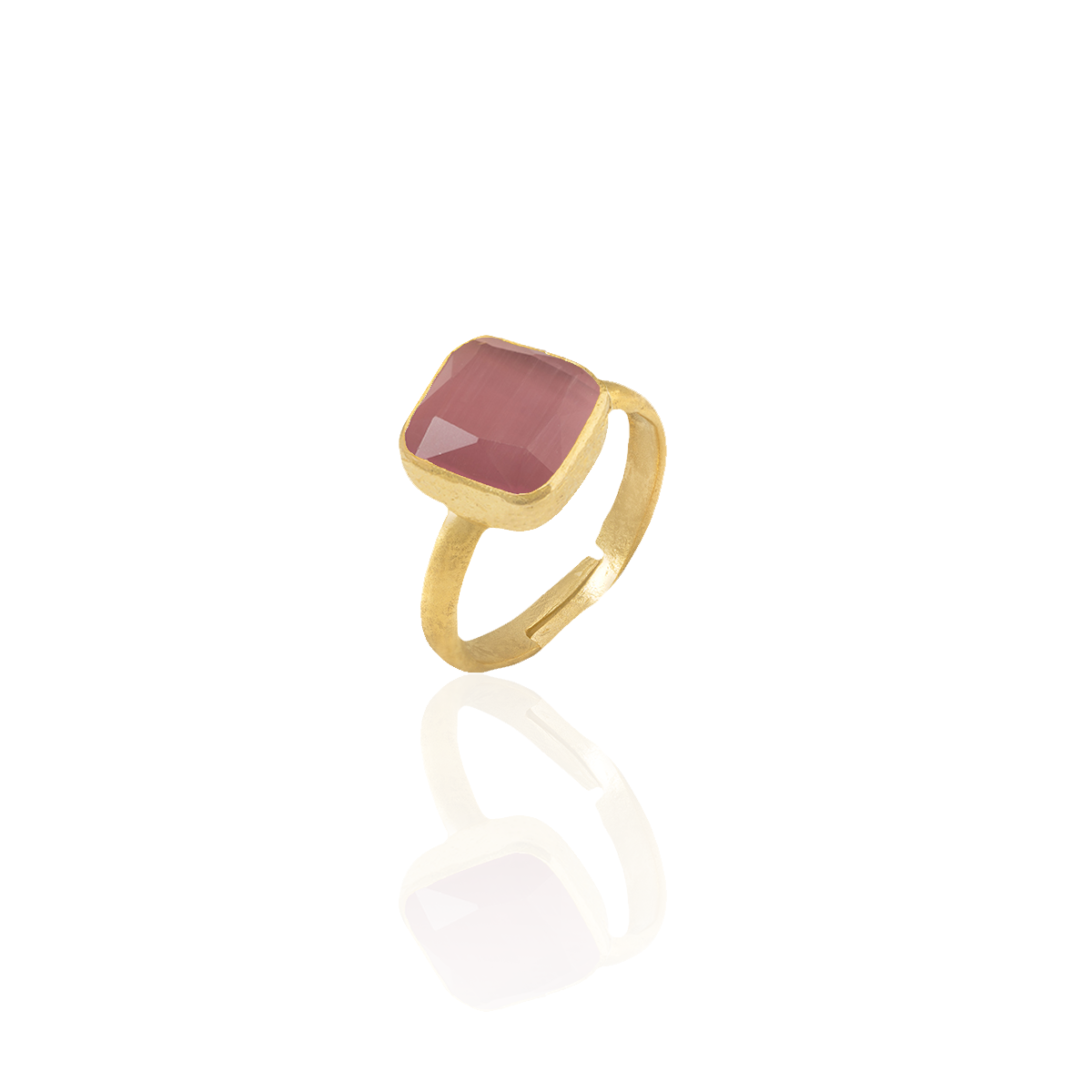 Anello da donna placcato in oro R09 - Design speciale realizzato a mano al 100%.