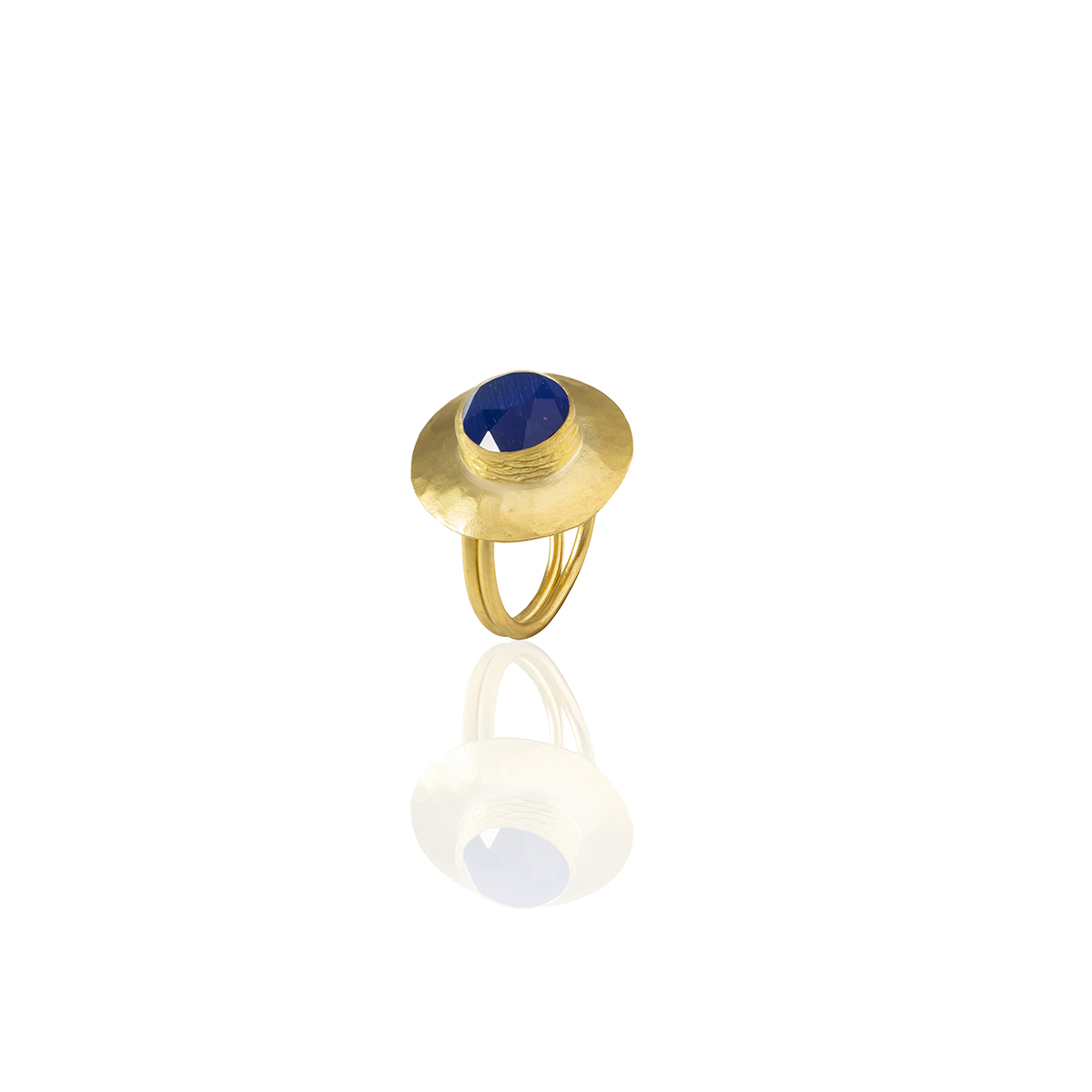 Anello da donna placcato oro R12 - Design speciale realizzato a mano al 100%.