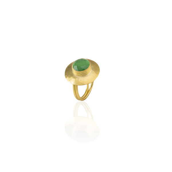 Anillo de mujer chapado en oro R12 - Diseño especial 100% hecho a mano