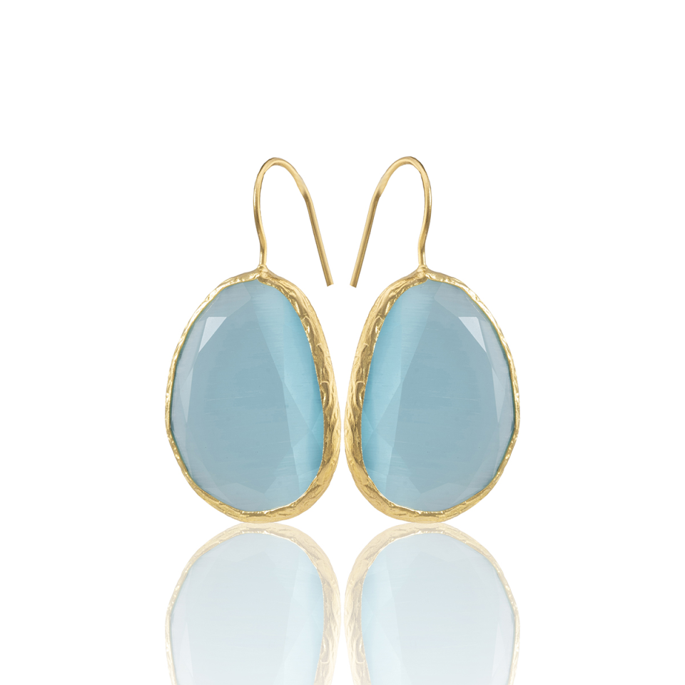 E10 22 Karat vergoldeter Fossil-Ohrring für Damen – 100 % handgefertigt, besonderes Design
