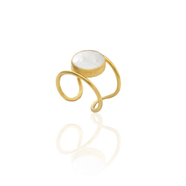 Anello da donna placcato oro R13 - Design speciale realizzato a mano al 100%.