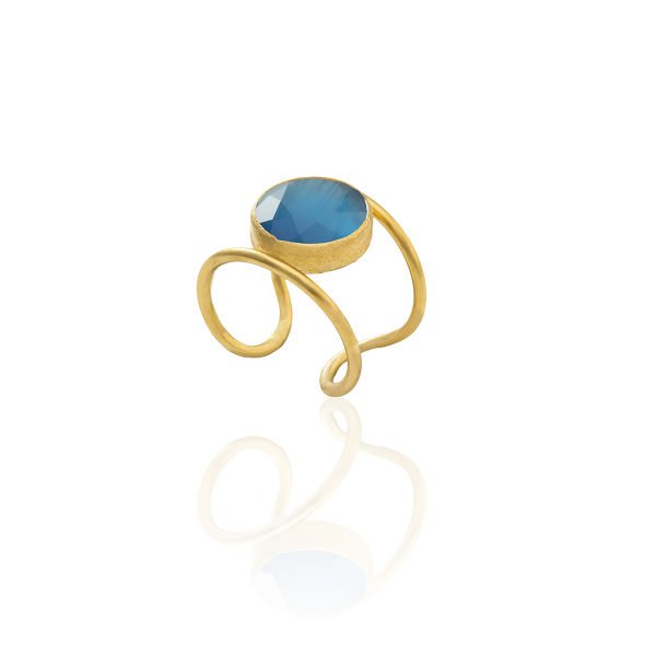 Anello da donna placcato oro R13 - Design speciale realizzato a mano al 100%.