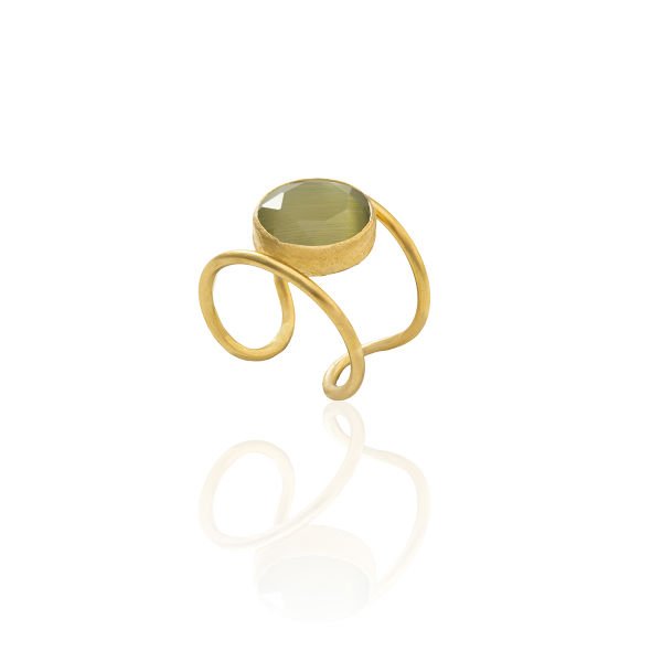 Anello da donna placcato oro R13 - Design speciale realizzato a mano al 100%.