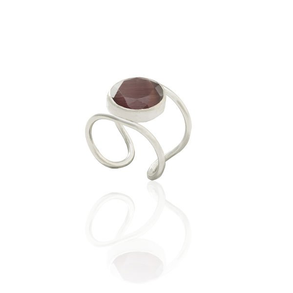 Anello da donna placcato in argento R15 - Design speciale realizzato a mano al 100%.