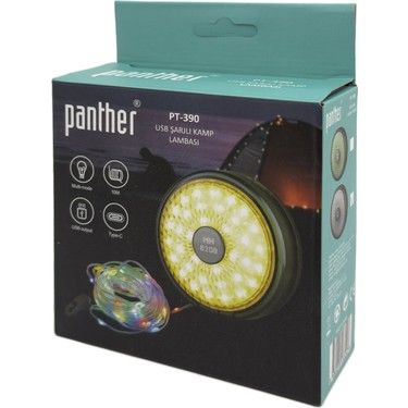 Panther PT-390 USB Şarjlı Kamp Lambası (LED)