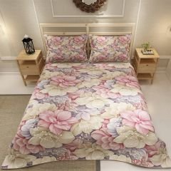 MonoHome Pike Takımı Jakar Dokuma Pamuklu 3D Dijital Baskı Flowers Coverlet