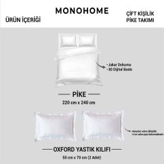 MonoHome Pike Takımı Jakar Dokuma Pamuklu 3D Dijital Baskı Motif Design