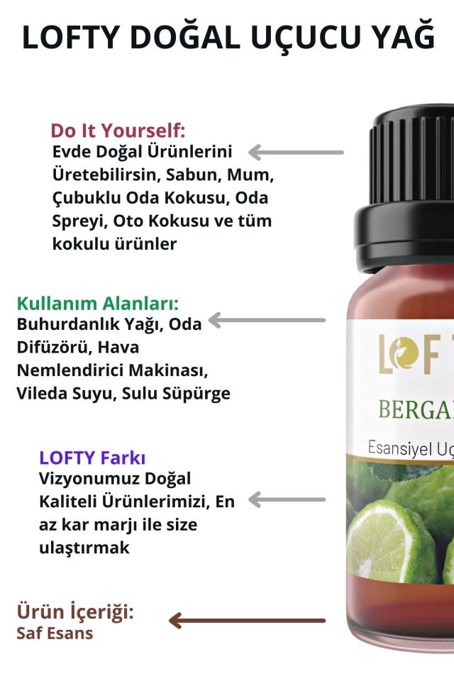 Bergamot Uçucu Yağ Buhurdanlık Esansı Oda Kokusu Esansiyel Yağ Buhur Yağı 30ML