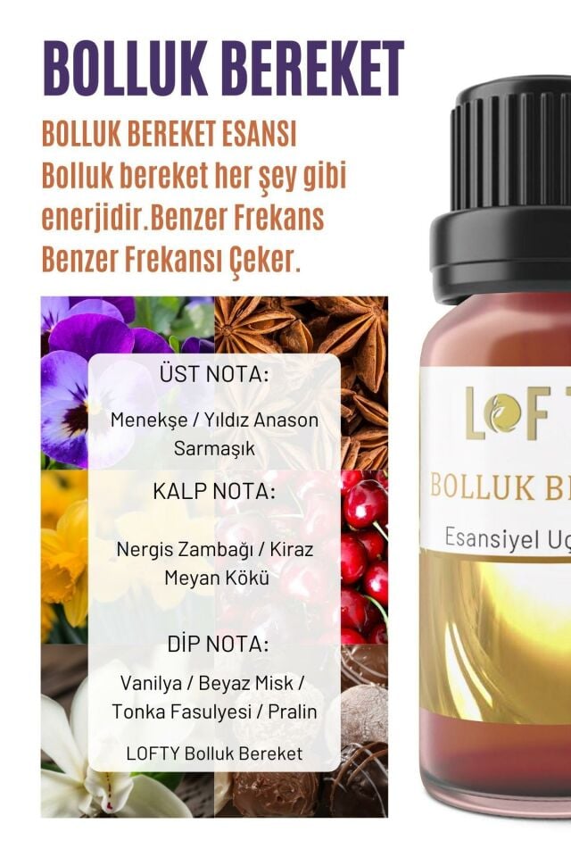 Bolluk Bereket Uçucu Yağ Buhurdanlık Esansı Oda Kokusu Esansiyel Yağ Buhur Yağı 30ML