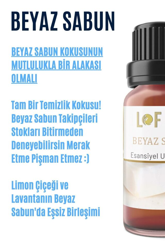 Beyaz Sabun Uçucu Yağ Buhurdanlık Esansı Oda Kokusu Esansiyel Yağ Buhur Yağı 30ML