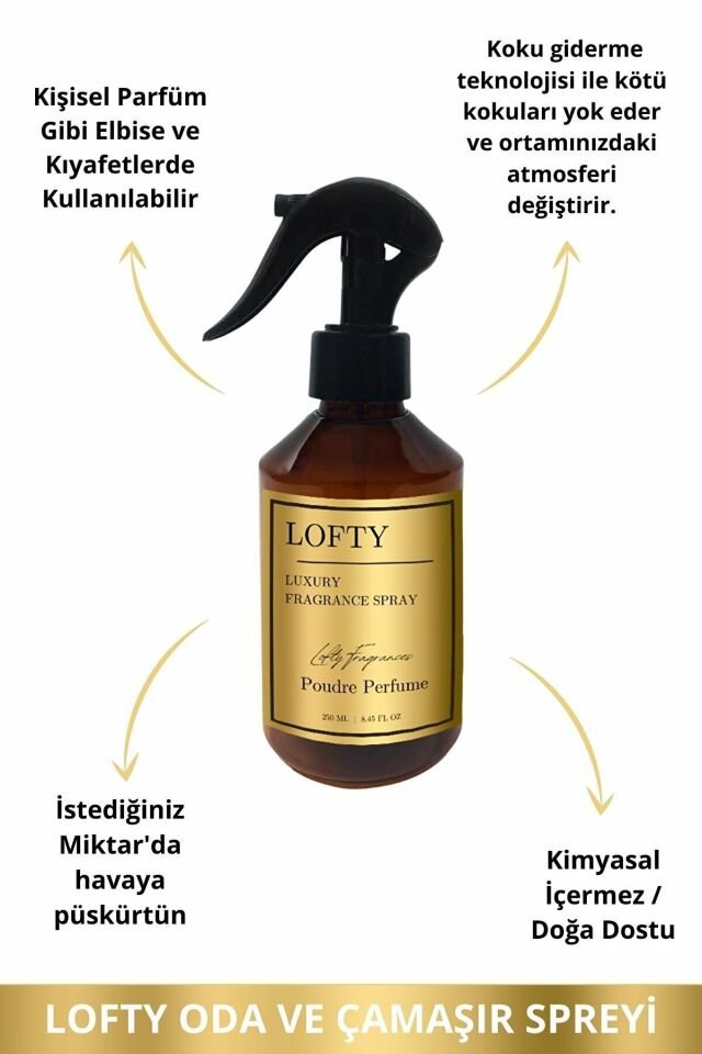 X2 Amber Romantik, Pudra Oda ve Çamaşır Spreyi Oda Parfümü, Oda Kokusu, Koku Giderici 250ML