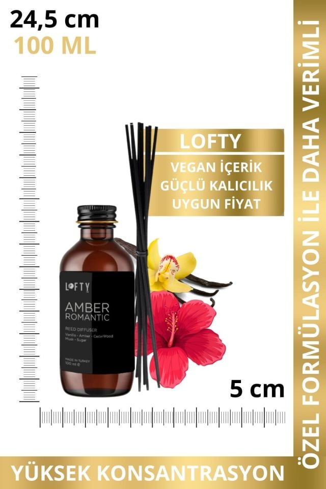 Amber Romantik Bambu Çubuklu Oda Kokusu 100 ML