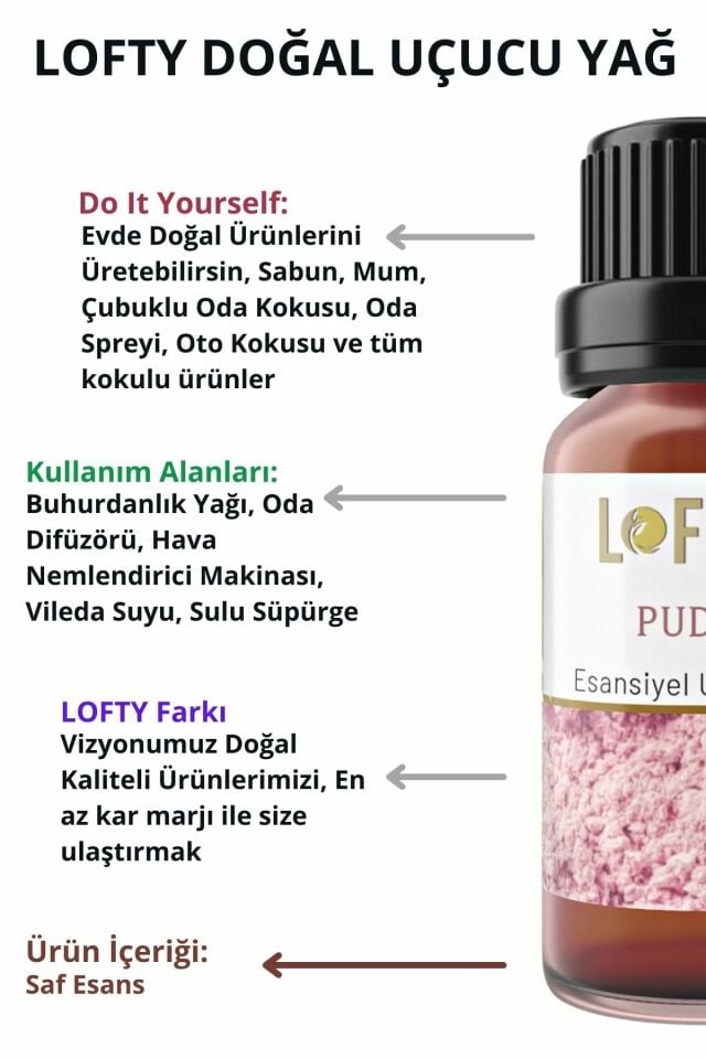 Pudra, Lavanta, Amber Romantik Uçucu Yağ Buhurdanlık Esansı Oda Kokusu Esansiyel Yağ Buhur Yağı 10ML