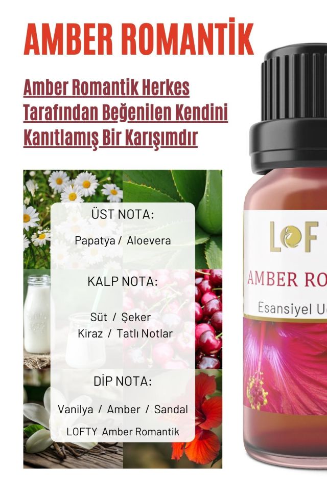 Amber Romantik Uçucu Yağ Buhurdanlık Esansı Oda Kokusu Esansiyel Yağ Buhur Yağı 30ML