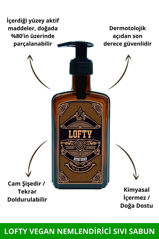 Nemlendirici Lavanta Kokulu Sıvı El Sabunu Cam Şişe Dekor - Vegan İçerik - 250ML