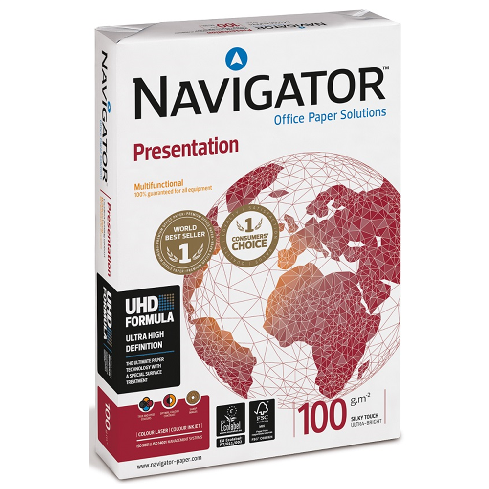 Navigator Gramajlı Kağıt Laser-Copy-Inkjet Presentation 500 LÜ A4 100 GR Beyaz