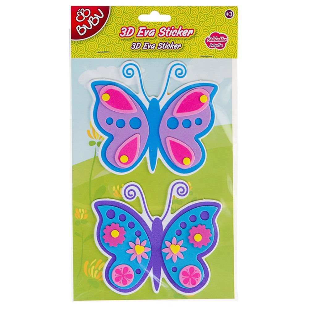 Bu-Bu Eva Sticker 3D Büyük 12 Li (ST039/......044) - 12Adet - PKT