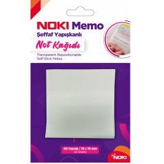 Noki Yapışkanlı Not Kağıdı Memo 50 YP 75x75 Şeffaf  12300 - 12Adet - PKT