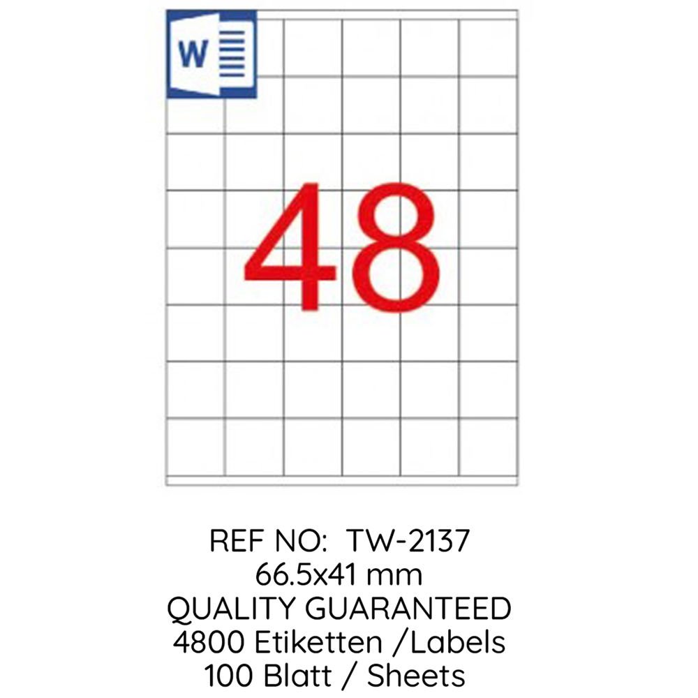 Tanex Laser Etiket 100 Yp 35x37,125 Mm Laser-Copy-Inkjet TW-2137