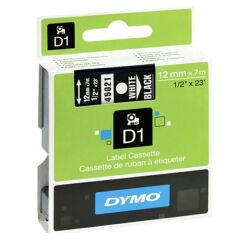 Dymo D1 Şerit Standart 12 MMx7 MT Siyah Üzerine Beyaz 45021