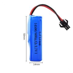 3.7v 14500  Li-ion Siyah Soketli Oyuncak Araba Pili 14mm X 50mm Ölçülerinde