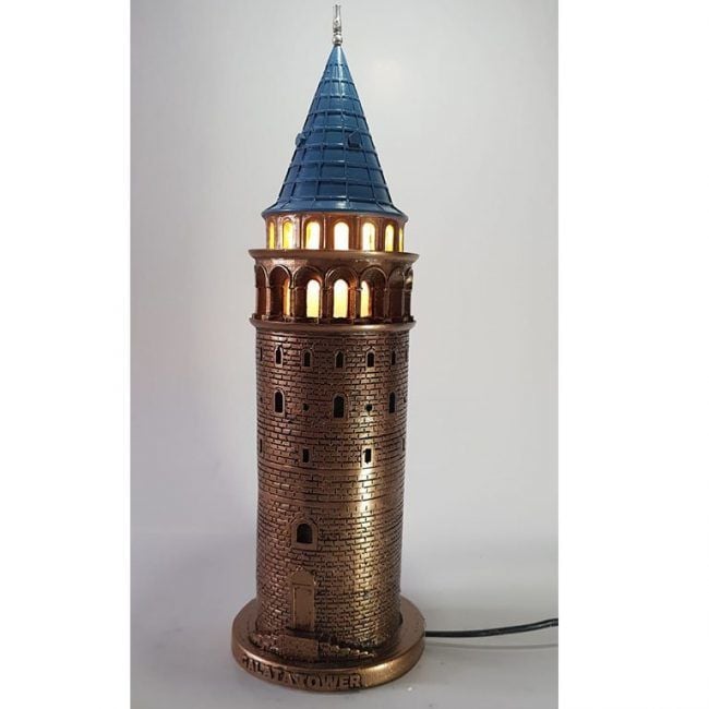 Galata Kulesi Biblo Bronz Lamba 41cm