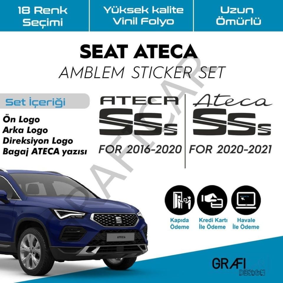 Seat Ateca Amblem Sticker Set