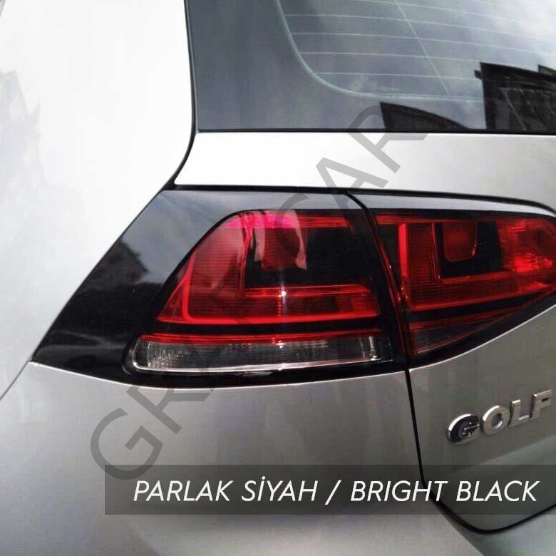 Volkswagen Golf 7-7,5 Stop Çerçeve Sticker PARLAK SİYAH - YANA KAYAR LEDLİ