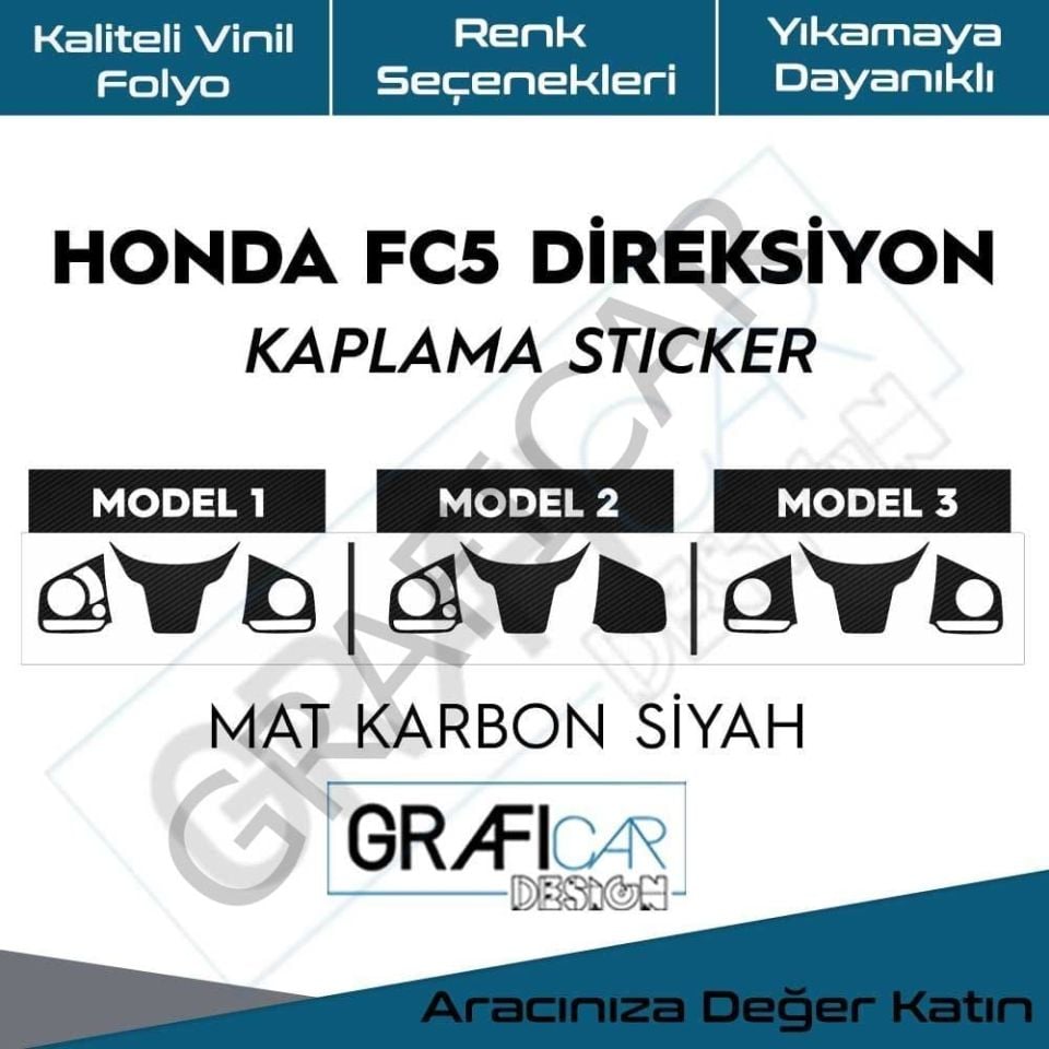 Honda FC5 Direksiyon Kaplama Sticker