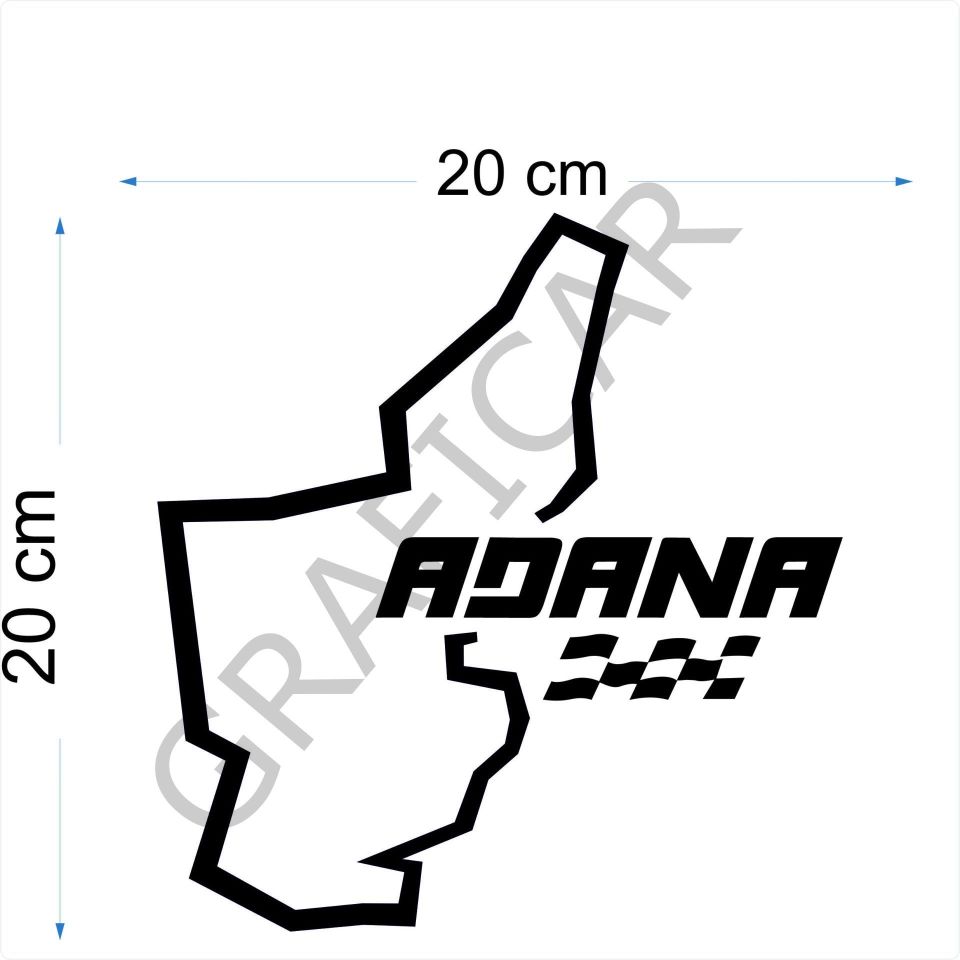 Harita Yarış Pisti Görünüm Sticker/Adana-Adıyaman-Afyon-Ağrı