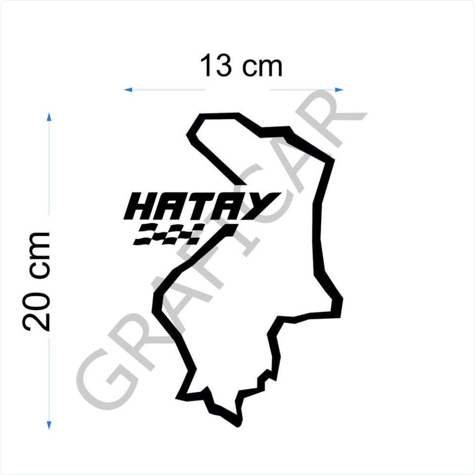 Harita Yarış Pisti Görünüm Sticker/Gümüşhane-Hakkari-Hatay-Isparta