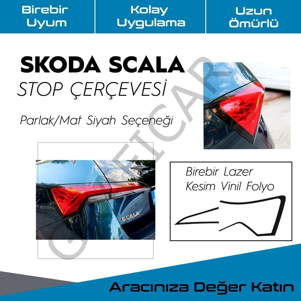 Skoda Scala Stop Çerçeve Sticker