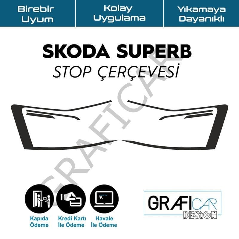 Skoda Superb Stop Çerçeve Sticker