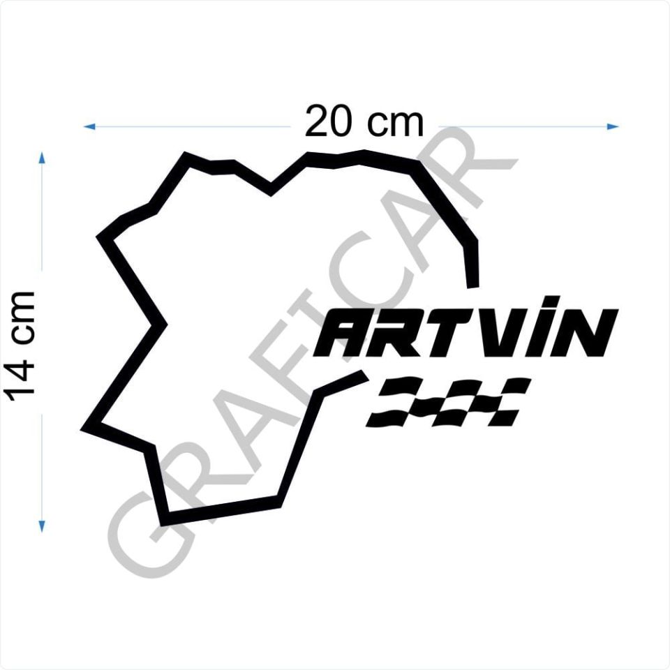 Harita Yarış Pisti Görünüm Sticker/Amasya-Ankara-Antalya-Artvin