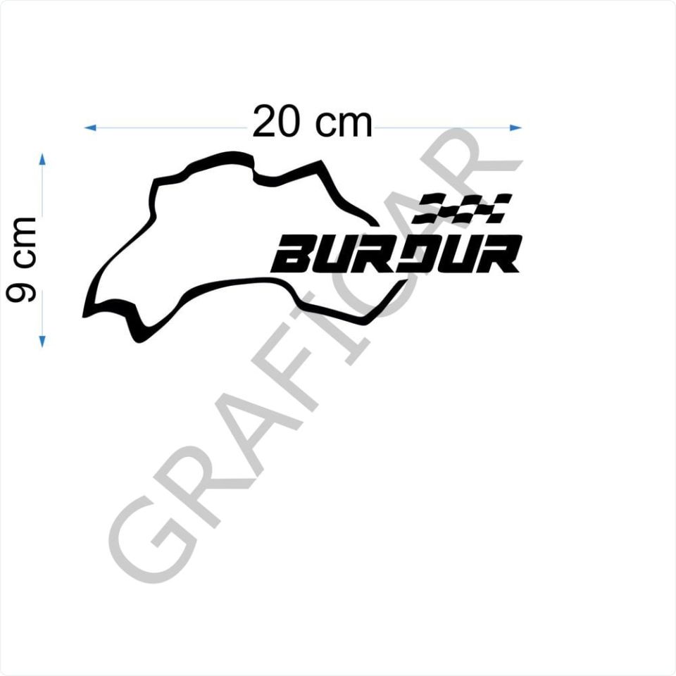 Harita Yarış Pisti Görünüm Sticker/Bitlis-Bolu-Burdur-Bursa