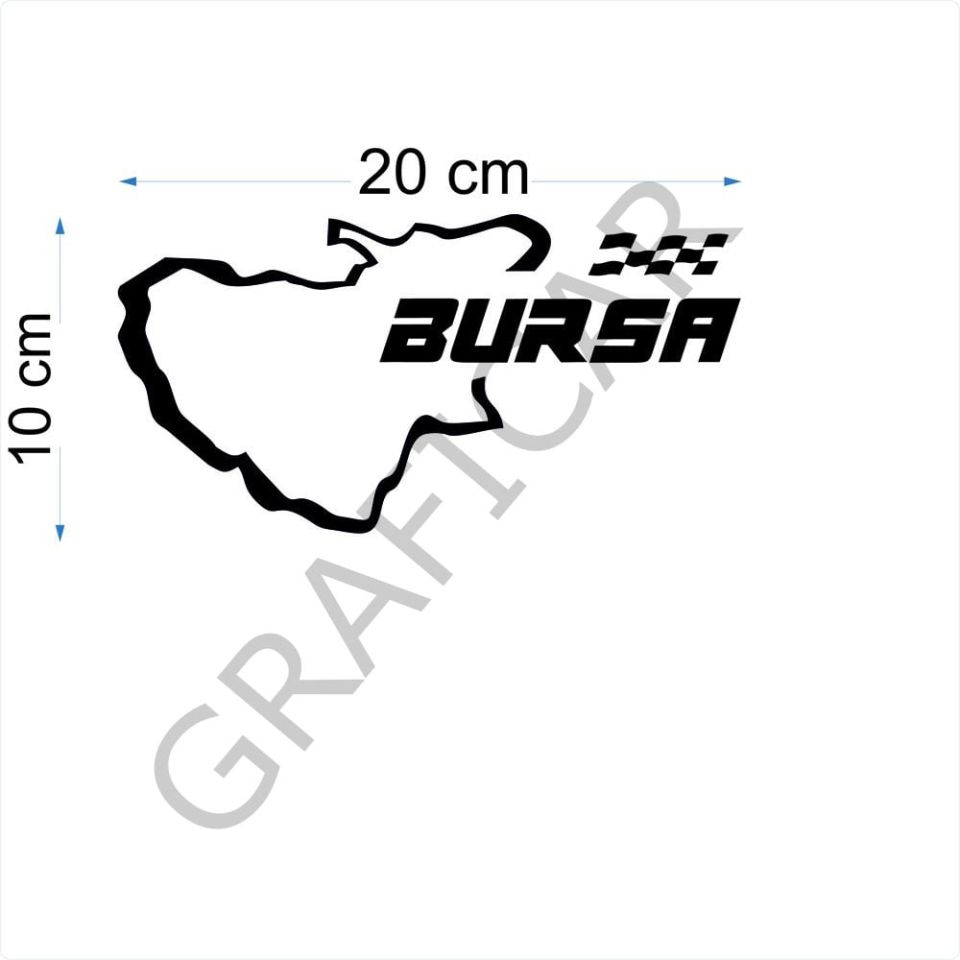 Harita Yarış Pisti Görünüm Sticker/Bitlis-Bolu-Burdur-Bursa