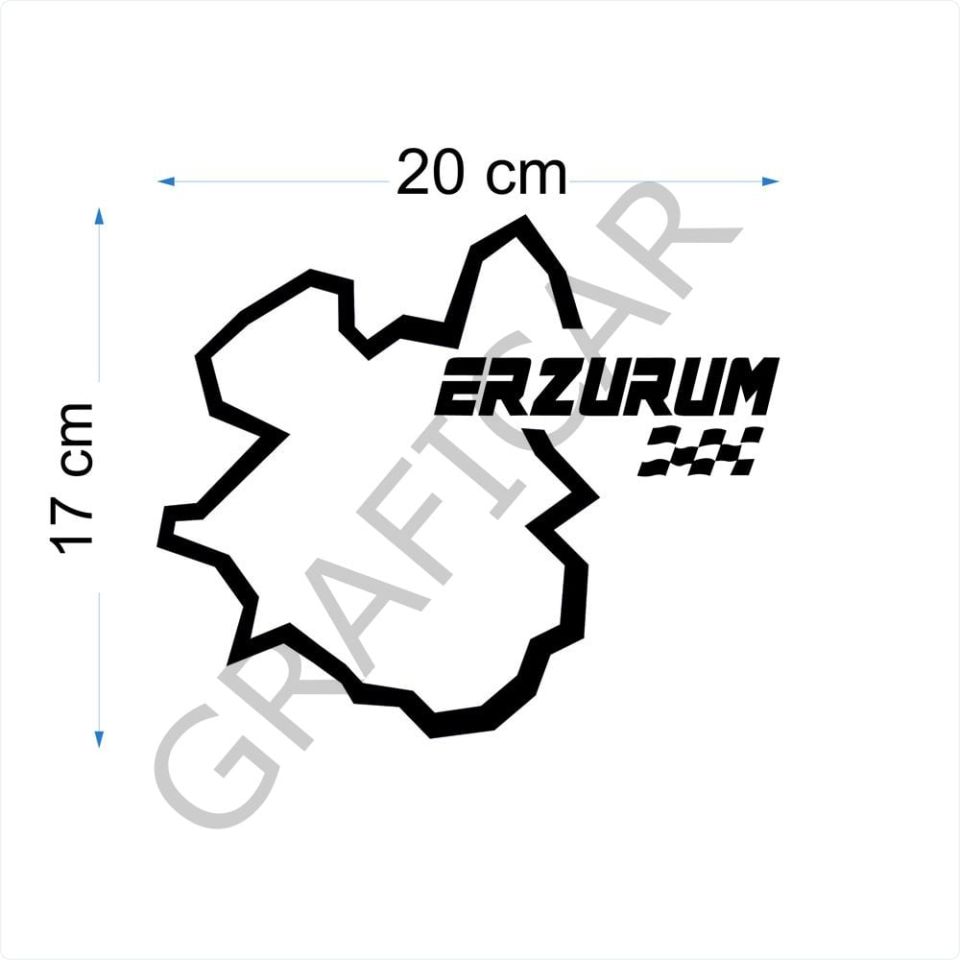 Harita Yarış Pisti Görünüm Sticker/Erzurum-Eskişehir-Gaziantep-Giresun