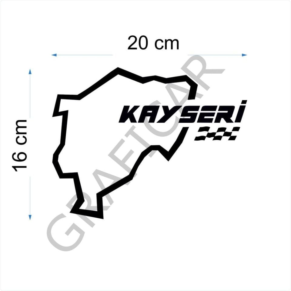 Harita Yarış Pisti Görünüm Sticker/Kastamonu-Kayseri-Kırklareli-Kırşehir