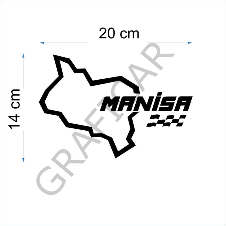 Harita Yarış Pisti Görünüm Sticker/Kahramanmaraş-Manisa-Mardin-Muğla