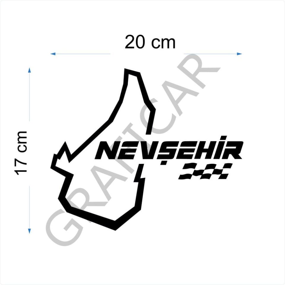 Harita Yarış Pisti Görünüm Sticker/Ordu-Nevşehir-Niğde-Muş