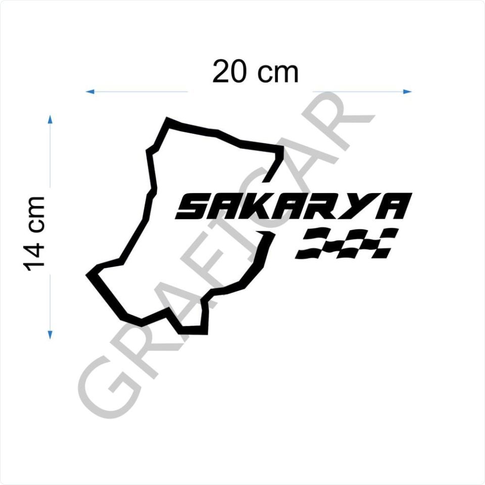 Harita Yarış Pisti Görünüm Sticker/Rize-Sakarya-Samsun-Siirt