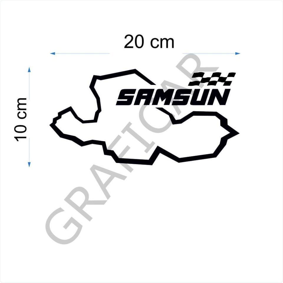 Harita Yarış Pisti Görünüm Sticker/Rize-Sakarya-Samsun-Siirt